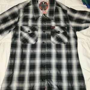 DIXXON Black and White Plaid Button Down Shirt